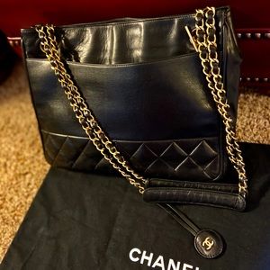 Chanel Quilted Lambskin Leather CC Shoulder Bag
